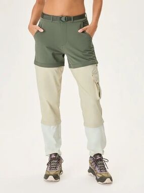 Outdoor Voices  RecTrek Zip-Off Pant Kelp/Khaki/Bone • M
